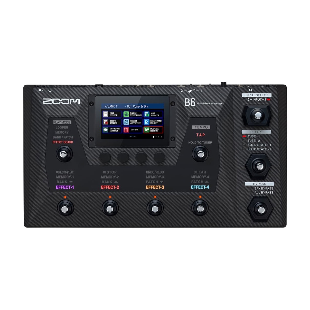 Zoom B 6 / B6 Bass Multi Effects Processor Effect Pedaal inclusief Adapter