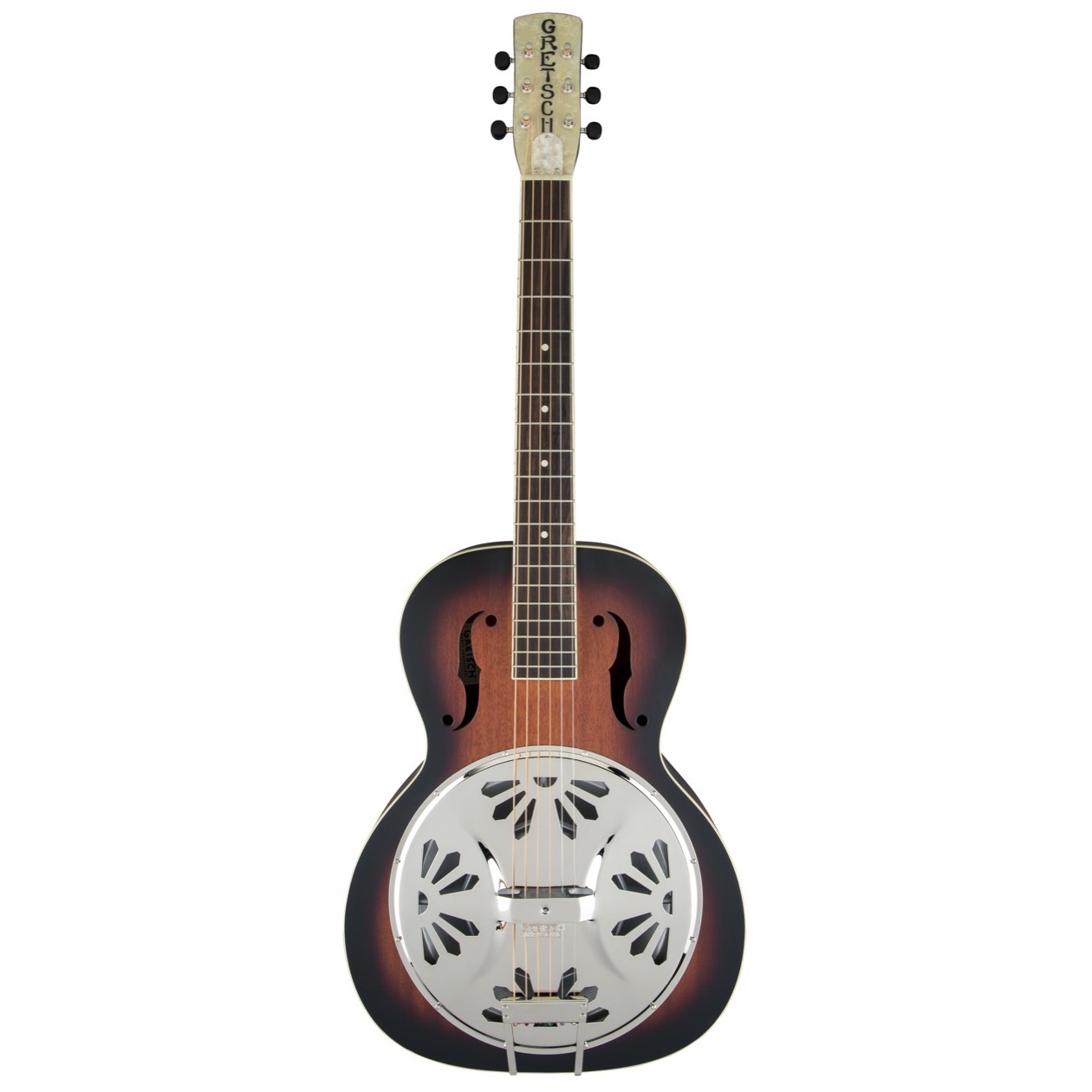 Gretsch G 9220 / G9220 Bobtail Round-Neck A.E., Mahogany Body Spider Cone Resonator Guitar, Fishman® Nashville Resonator Pickup, 2-Color Sunburst