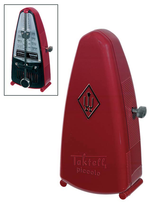 Wittner Metronoom Taktell Piccolo Series 834 Plastic Casing Robijnrood, Without Bell
