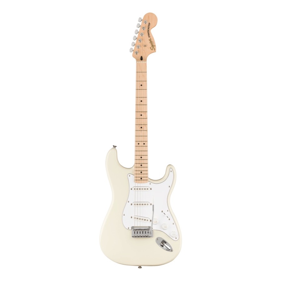 Fender Squier Affinity Series Stratocaster Maple Fingerboard, White Pickguard, Olympic White Elektrische Gitaar