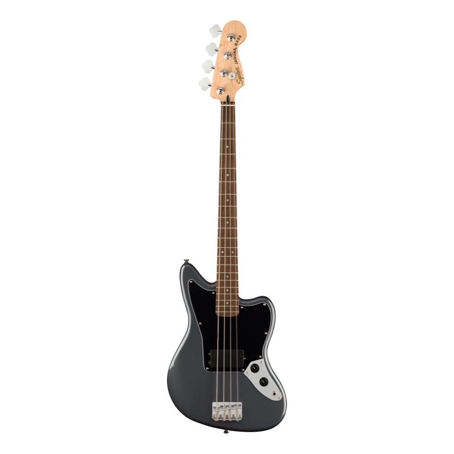 Fender Squier Affinity Series Jaguar Bass H, Laurel Fingerboard, Black Pickguard, Charcoal Frost Metallic Elektrische Bas Gitaar