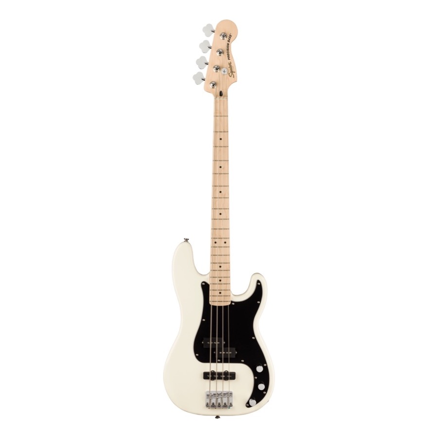 Fender Squier Affinity Series Precision Bass PJ, Maple Fingerboard, Black Pickguard, Olympic White Elektrische Bas Gitaar