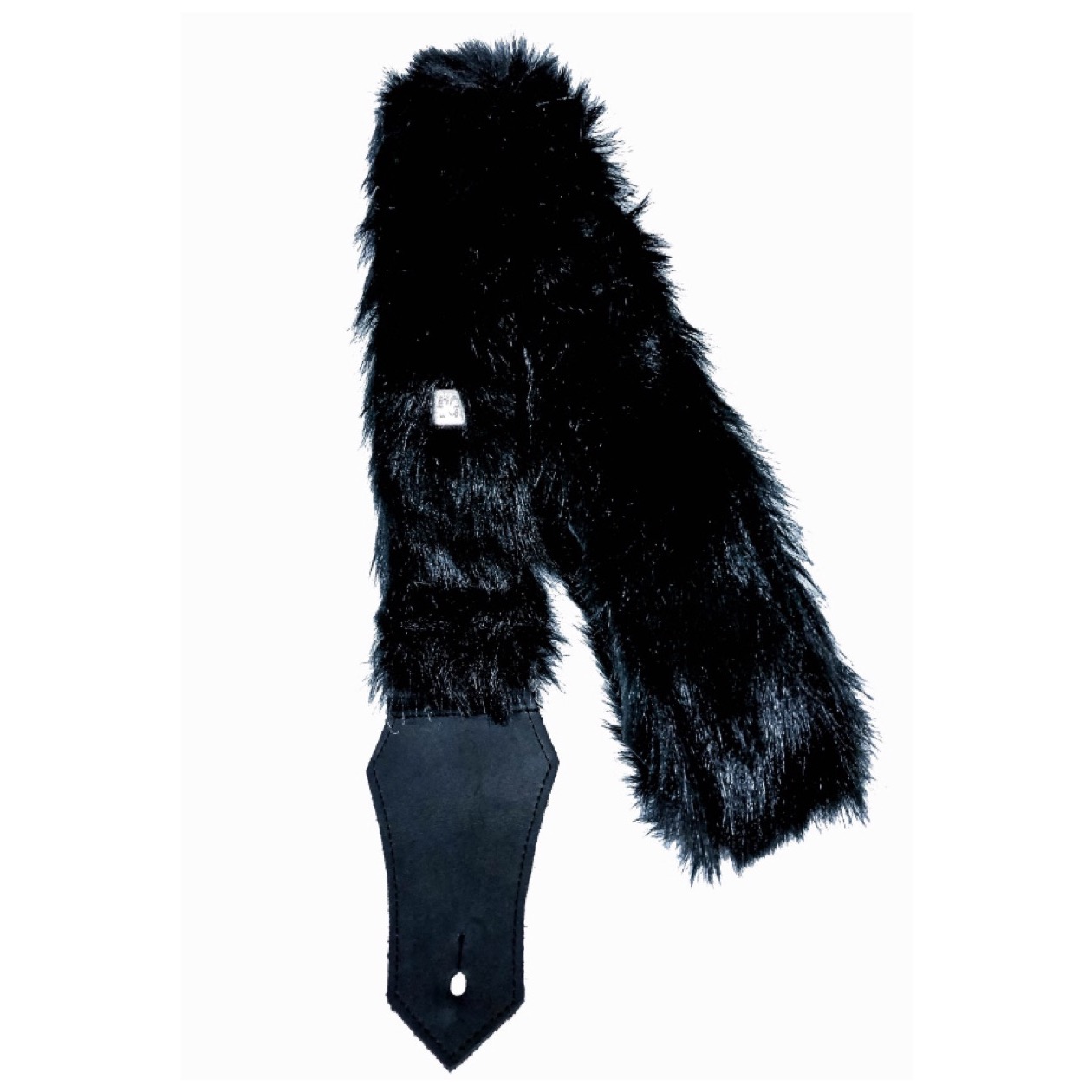 GetMGetM Guitar Strap 2.5" Black Faux Fur