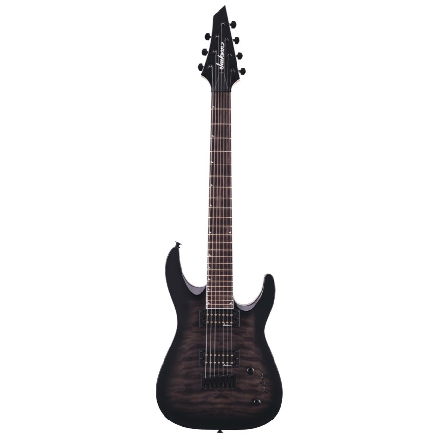 Jackson JS Series Dinky ™ Arch Top JS 22 Q7 / JS22Q-7 DKA HT, Amaranth Fingerboard, Transparent Black Burst Elektrische gitaar 7 Snarig