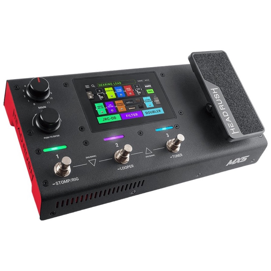 HeadRush MX5 3 footswitches, 4" touchscreen, pedaal, compact guitar FX and amp modeling processor
