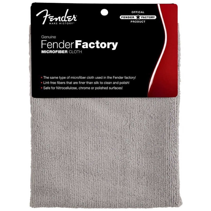 Fender Factory Microfiber Cloth, Gray, Poetsdoek voor vrijwel elke Gitaar