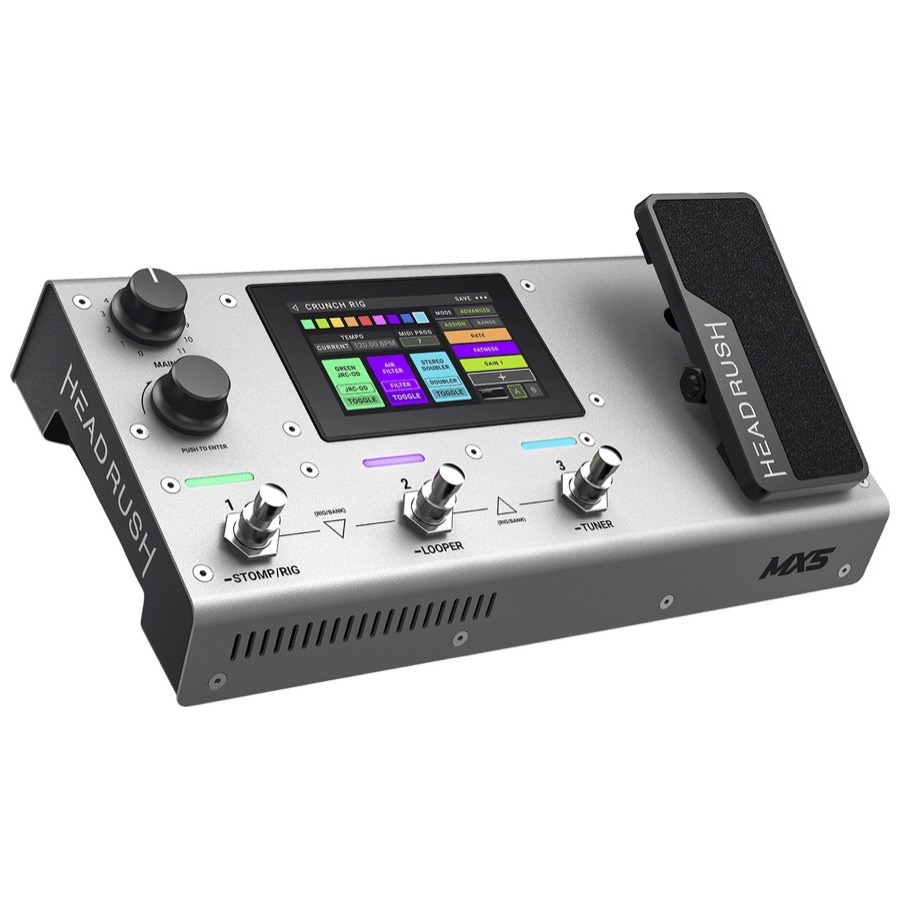 HeadRush MX5 SILVER ! 3 footswitches, 4" Touchscreen, Pedaal, Compact Guitar FX and Amp Modeling Processor