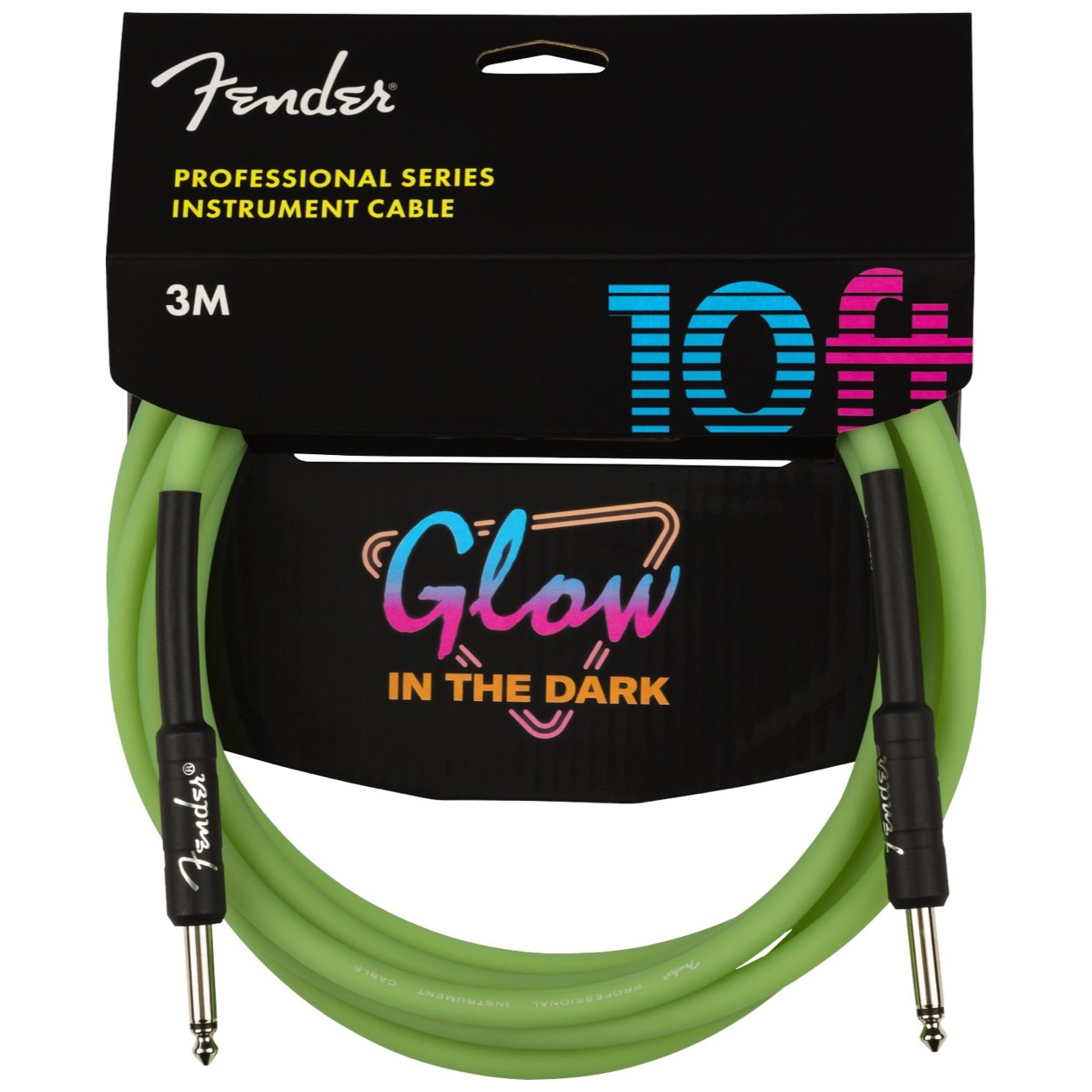 Fender Professional Series Glow in the Dark Instrument Kabel 3 meter Groen Jack - Jack