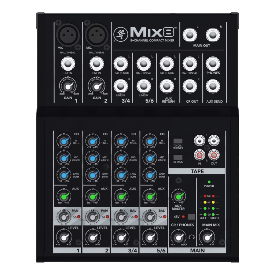 Mackie Mix 8 / Mix8 Compacte 8 kanalen Mengtafel