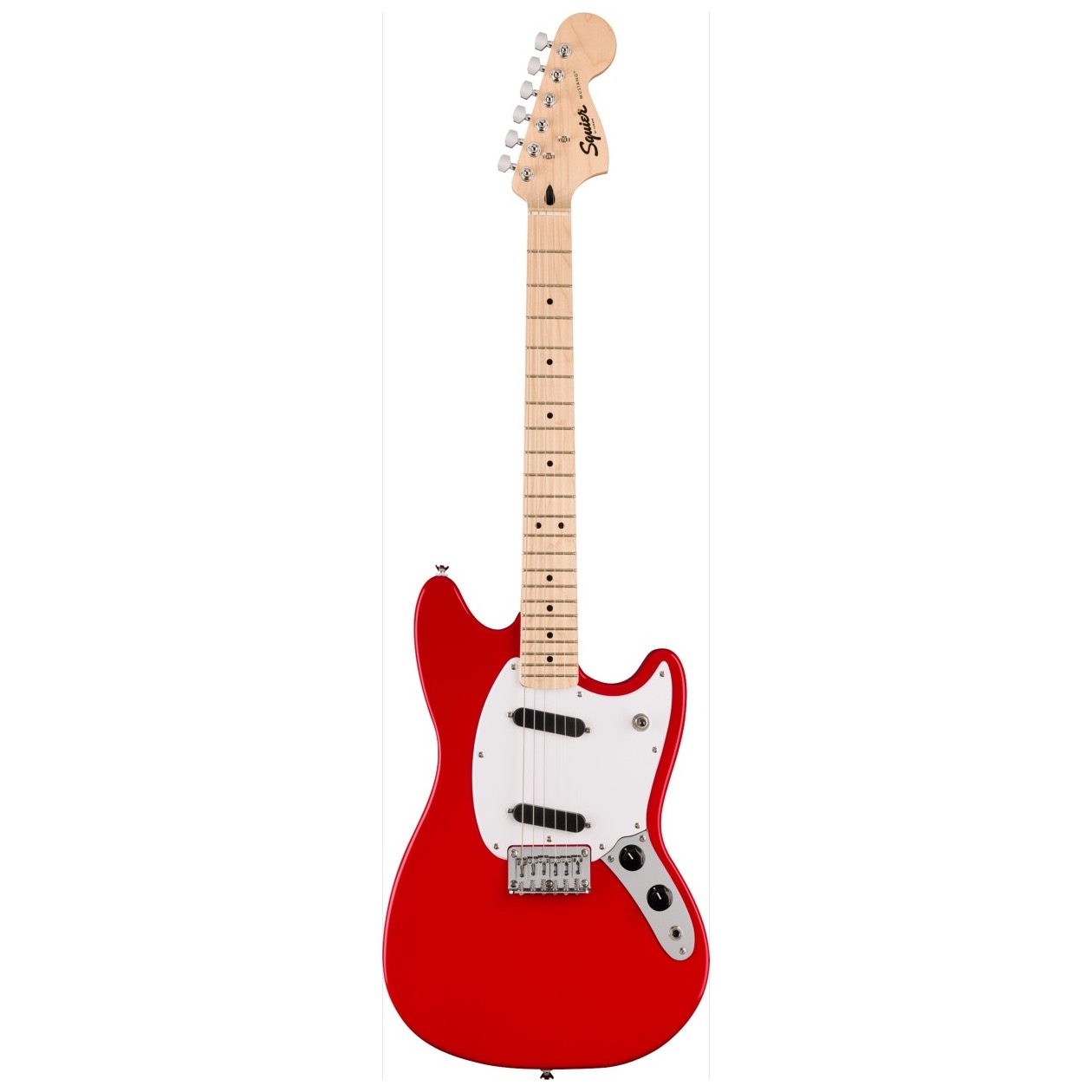 Fender Squier Sonic Mustang Maple Fingerboard, White Pickguard, Torino Red NIEUW VOOR 2023