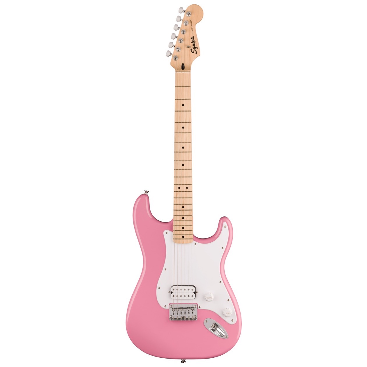 Fender Squier Sonic Stratocaster HT H, Maple Fingerboard, White Pickguard, Flash Pink NIEUW VOOR 2023