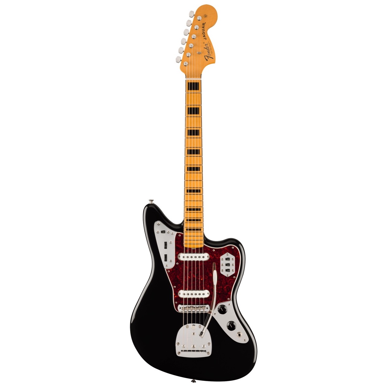 Fender Vintera II '70s Jaguar, Maple Fingerboard, Black inclusief Gig Bag, SUPERPOPULAIR EN NATUURLIJK OOK IN VOORRAAD !