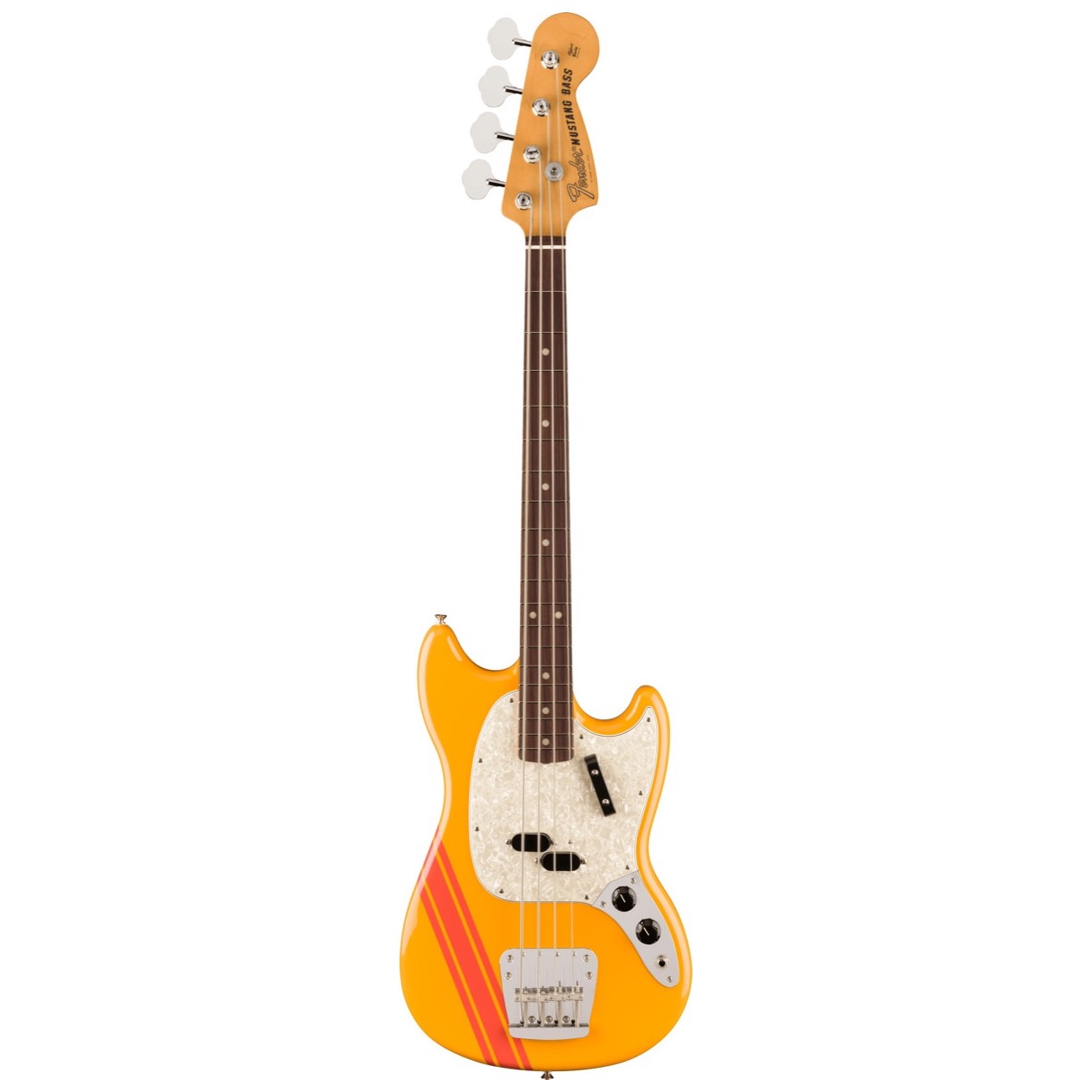 Fender Vintera II '70s Competition Mustang Bass, Rosewood Fingerboard, Competition Orange inclusief Gig Bag