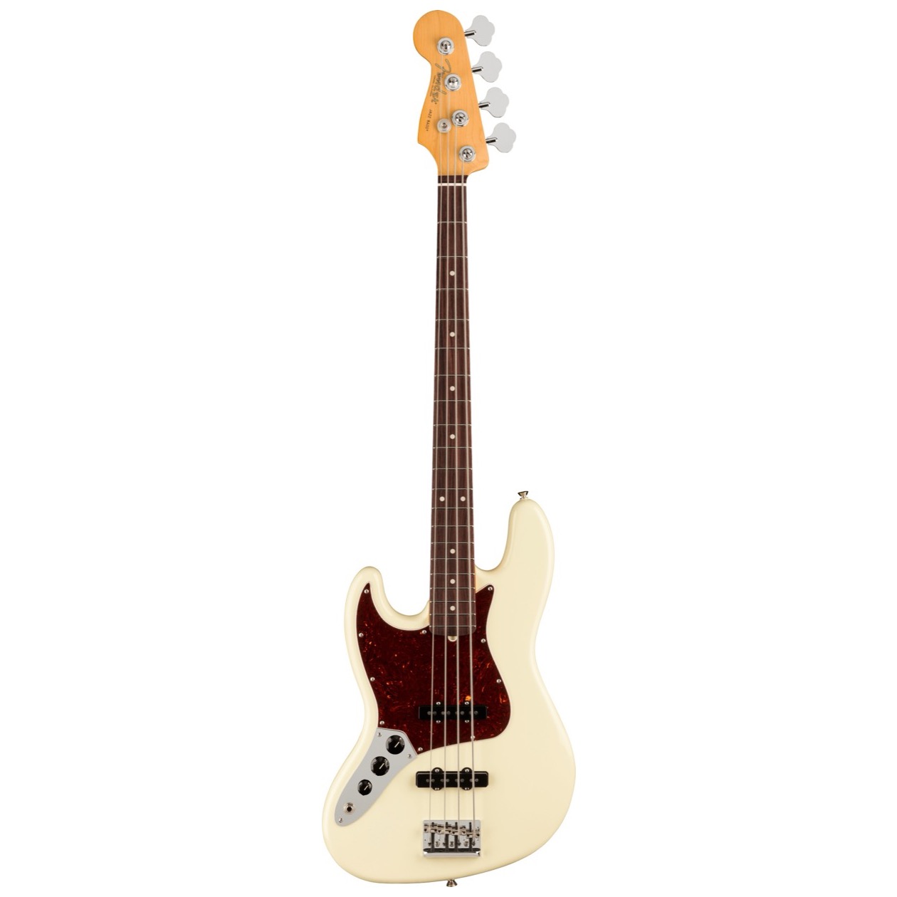 Fender American Professional II Jazz Bass, LEFT HAND, Rosewood Fingerboard, Olympic White inclusief Deluxe Molded Case