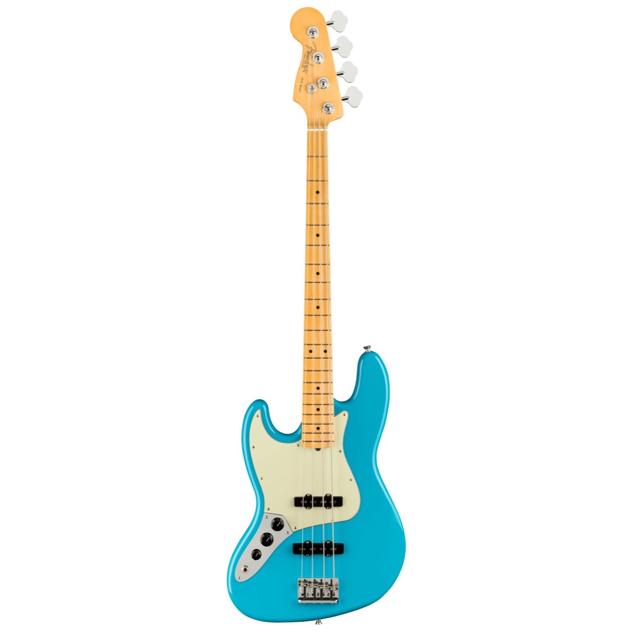Fender American Professional II Jazz Bass, LEFT HAND, Maple Fingerboard, Miami Blue inclusief Deluxe Molded Case