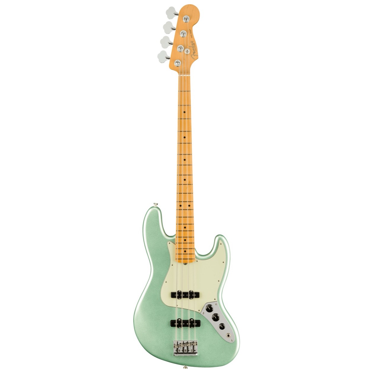 Fender American Professional II Jazz Bass, Maple Fingerboard, Mystic Surf Green inclusief Deluxe Molded Case