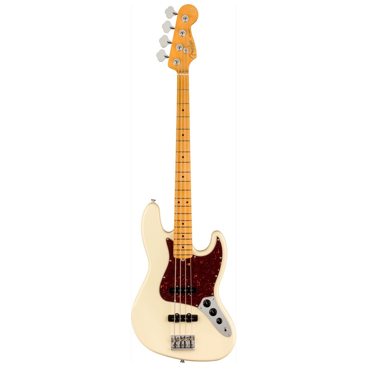 Fender American Professional II Jazz Bass, Maple Fingerboard, Olympic White inclusief Deluxe Molded Case