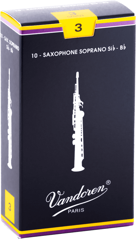 Vandoren Rieten voor Sopraan Saxofoon doos met 10 Rietjes Sterkte 3