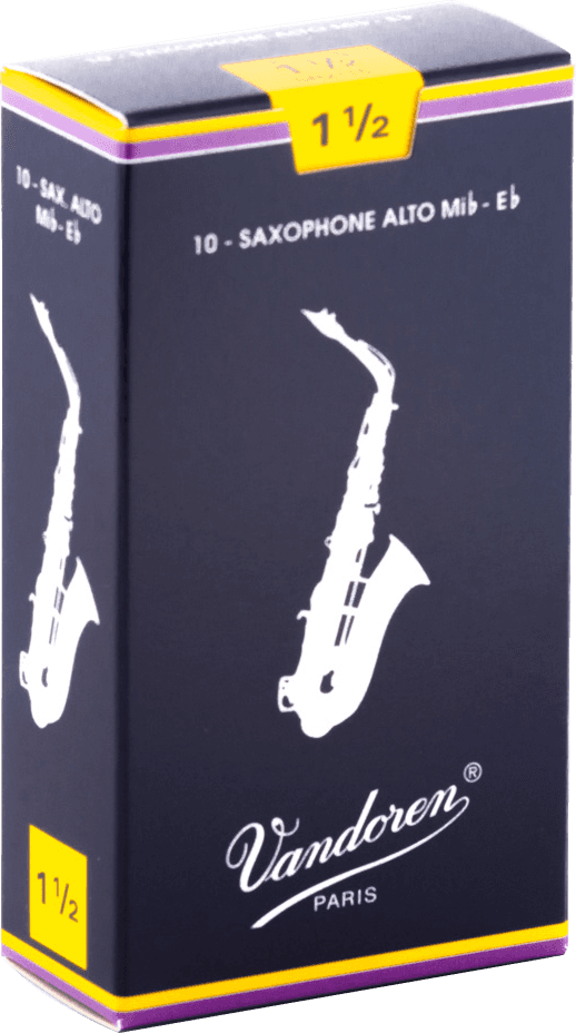 Vandoren Rieten voor Alt Saxofoon doos met 10 Rietjes Sterkte 1.5