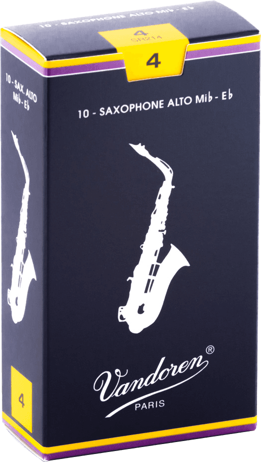 Vandoren Rieten voor Alt Saxofoon doos met 10 Rietjes Sterkte 4