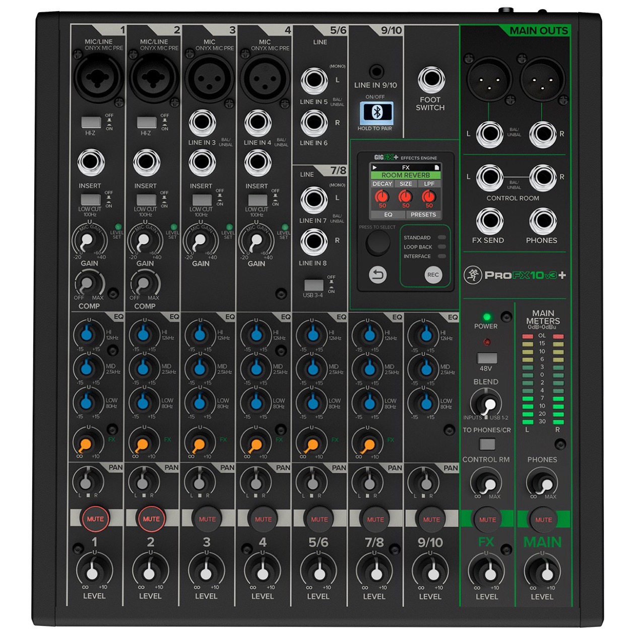 Mackie Pro FX 10 V3+ / PRO FX10V3+ 10-channel USB mixer + Bluetooth and Effects