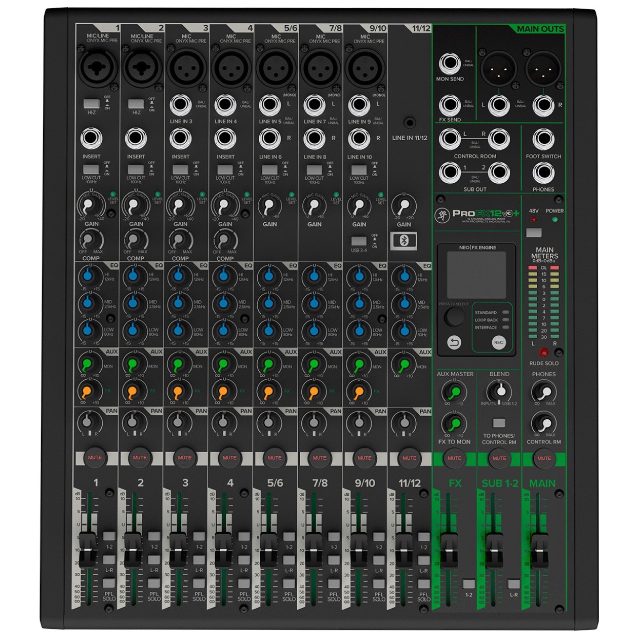 Mackie Pro FX 12 V3+ / PRO FX12V3+ 12-channel USB mixer + Bluetooth and Effects