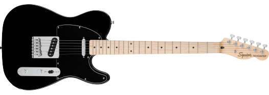 Fender Squier Affinity Series Telecaster Maple Fingerboard, Black Pickguard, Black FSR Elektrische Gitaar
