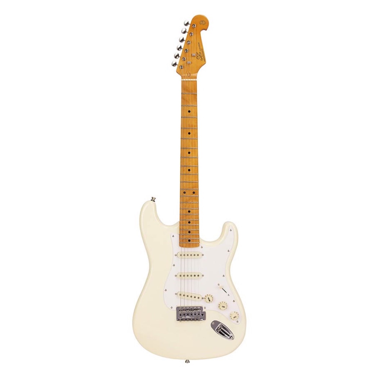 SX SST 57 Stratocaster Vintage White Elektrische Gitaar inclusief SX Gig Bag