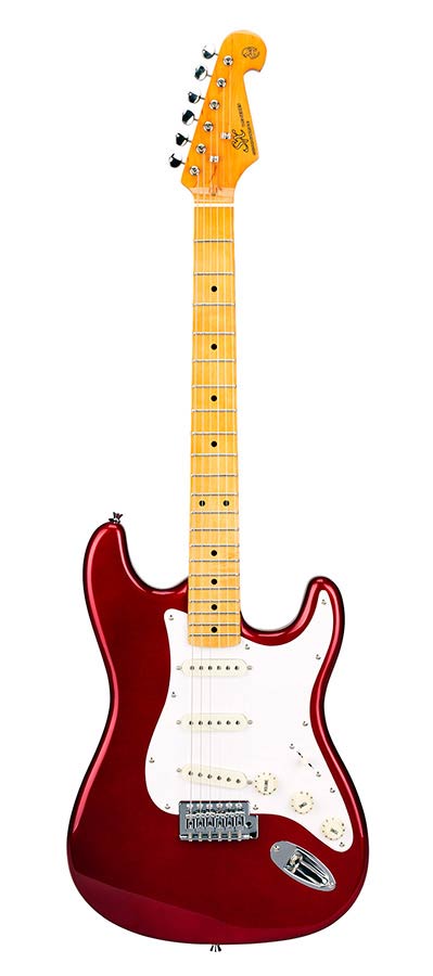 SX SST 57 Stratocaster Candy Apple RedElektrische Gitaar inclusief SX Gig Bag