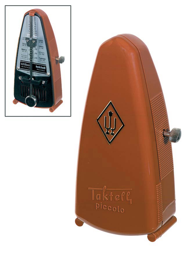 Wittner Metronoom Taktell Piccolo Series 831 Plastic Casing Mahonie Bruin, Without Bell