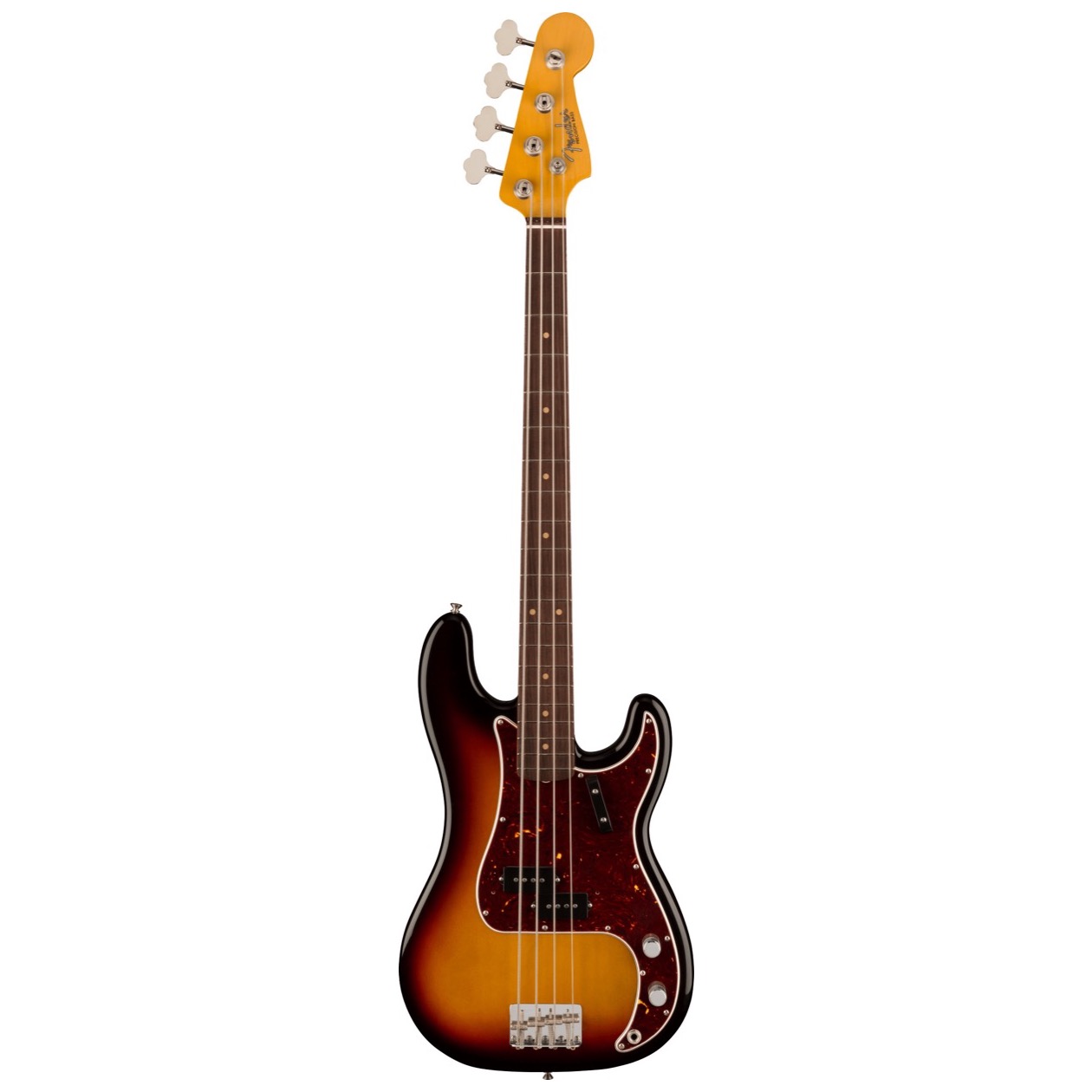 Fender American Vintage II 1960 Precision Bass, Rosewood Fingerboard, 3-Color Sunburst Inclusief Luxe Case Vintage-Style Black (Orange Interior)