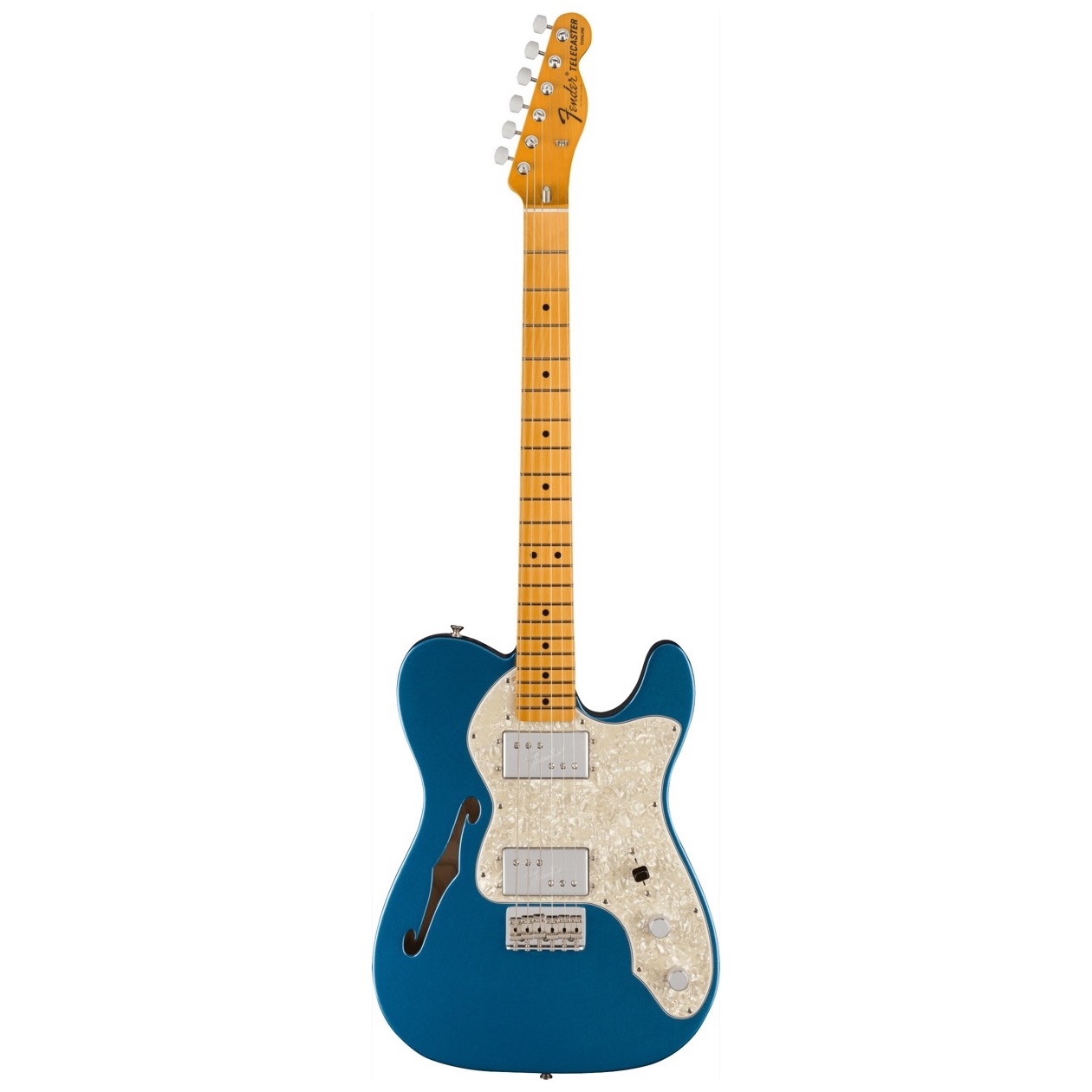 Fender American Vintage II 1972 Telecaster Thinline, Maple Fingerboard, Lake Placid Blue Inclusief Luxe Case Vintage-Style Black (Orange Interior)