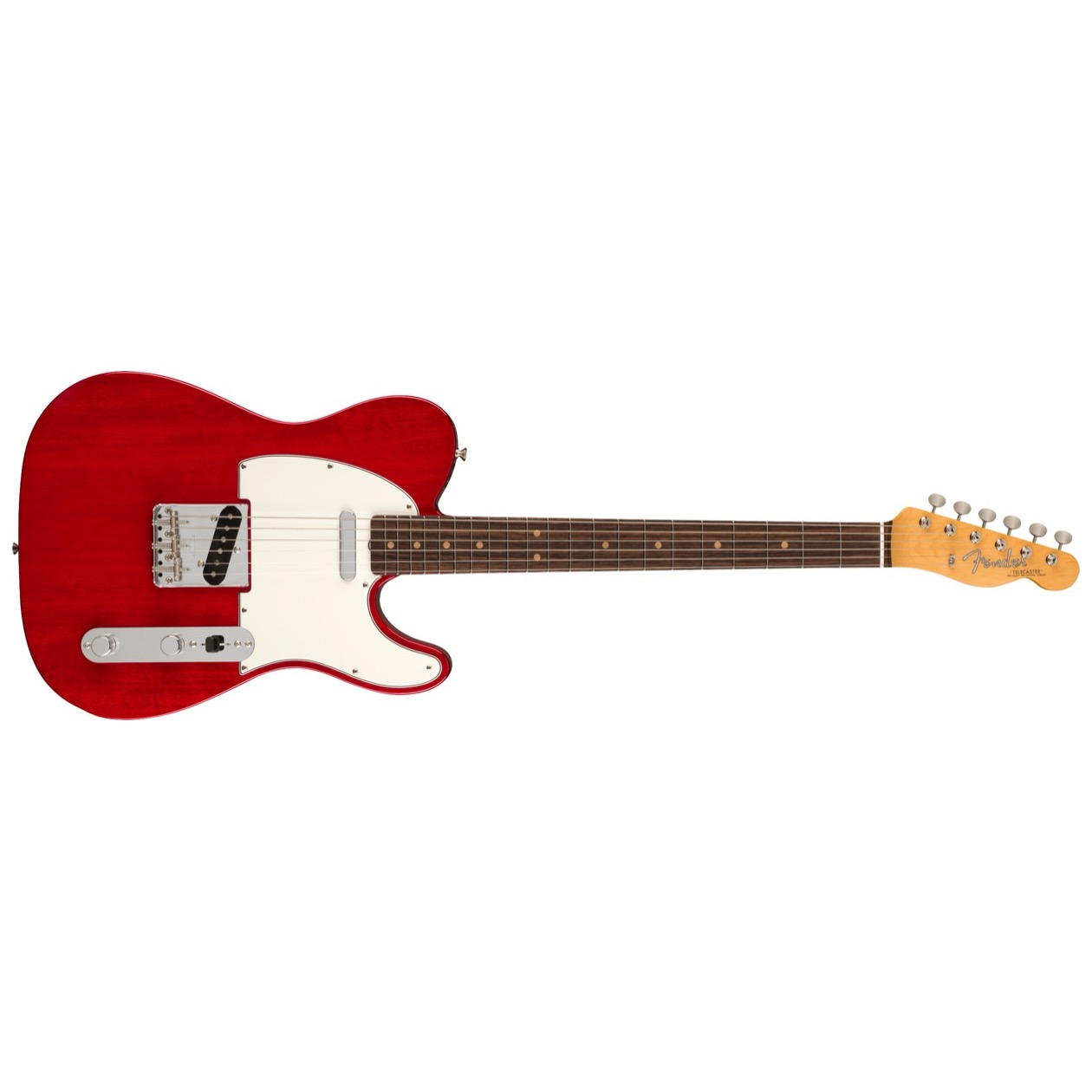 Fender American Vintage II 1963 Telecaster, Rosewood Fingerboard, Crimson Red Transparent Inclusief Luxe Case Vintage-Style Brown (Orange Interior)