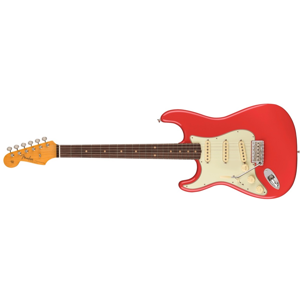 Fender American Vintage II 1961 Stratocaster LEFT HAND, Rosewood Fingerboard, Fiesta Red Inclusief Luxe Case Vintage-Style Brown (Orange Interior)