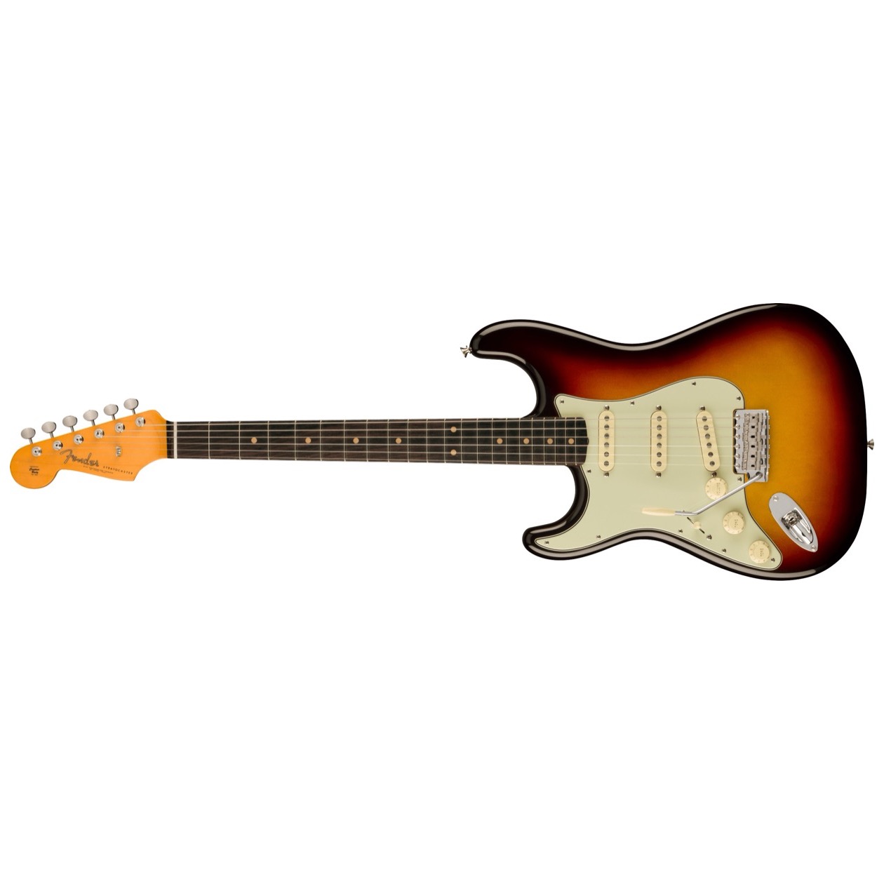 Fender American Vintage II 1961 Stratocaster LEFT HAND, Rosewood Fingerboard, 3-Color Sunburst Inclusief Luxe Case Vintage-Style Brown (Orange Interior)