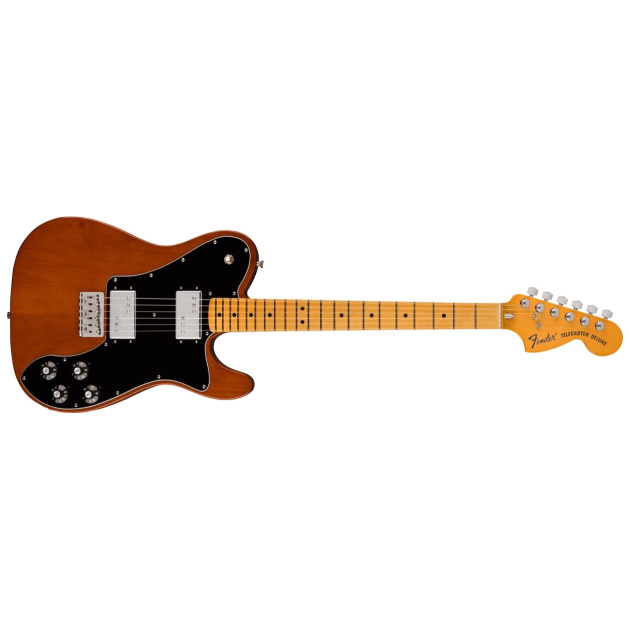 Fender American Vintage II 1975 Telecaster Deluxe, Maple Fingerboard, Mocha Inclusief Luxe Case Vintage-Style Black (Orange Interior)