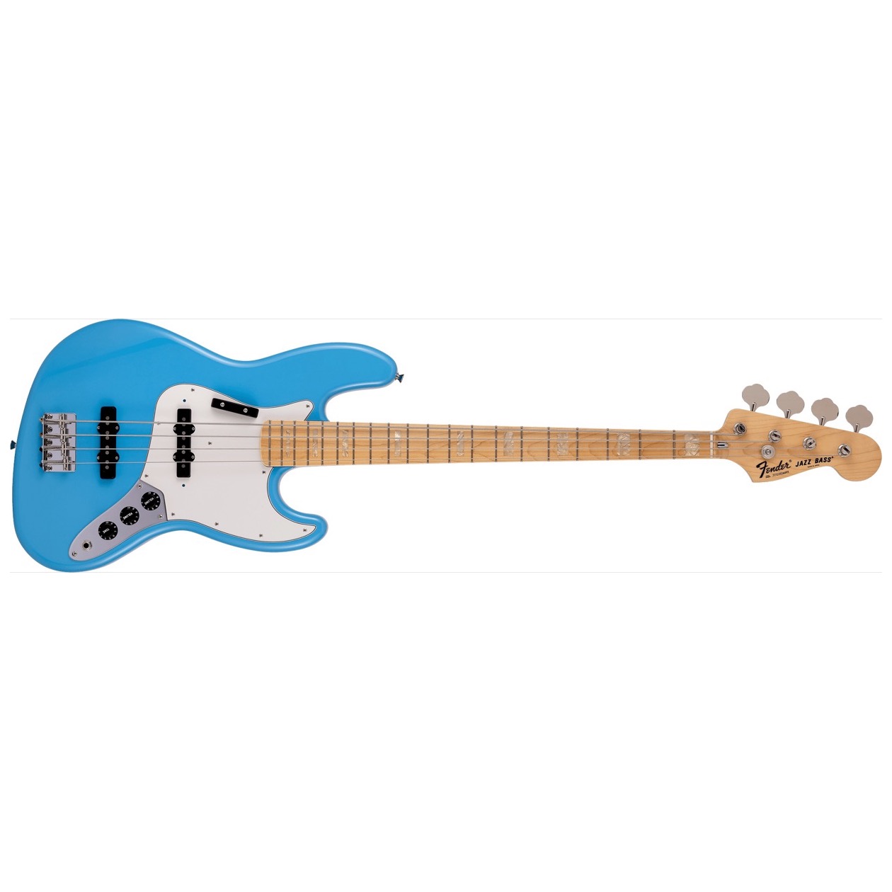 Fender Jazz Bass, Made in Japan, Limited International Color, Maple Fingerboard, Maui Blue Inclusief Fender Gig Bag