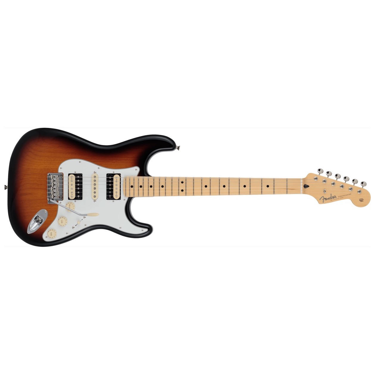 Fender 2024 Collection, Made in Japan Hybrid II Stratocaster HSH, Maple Fingerboard, 3-Color Sunburst Inclusief Fender Gig Bag