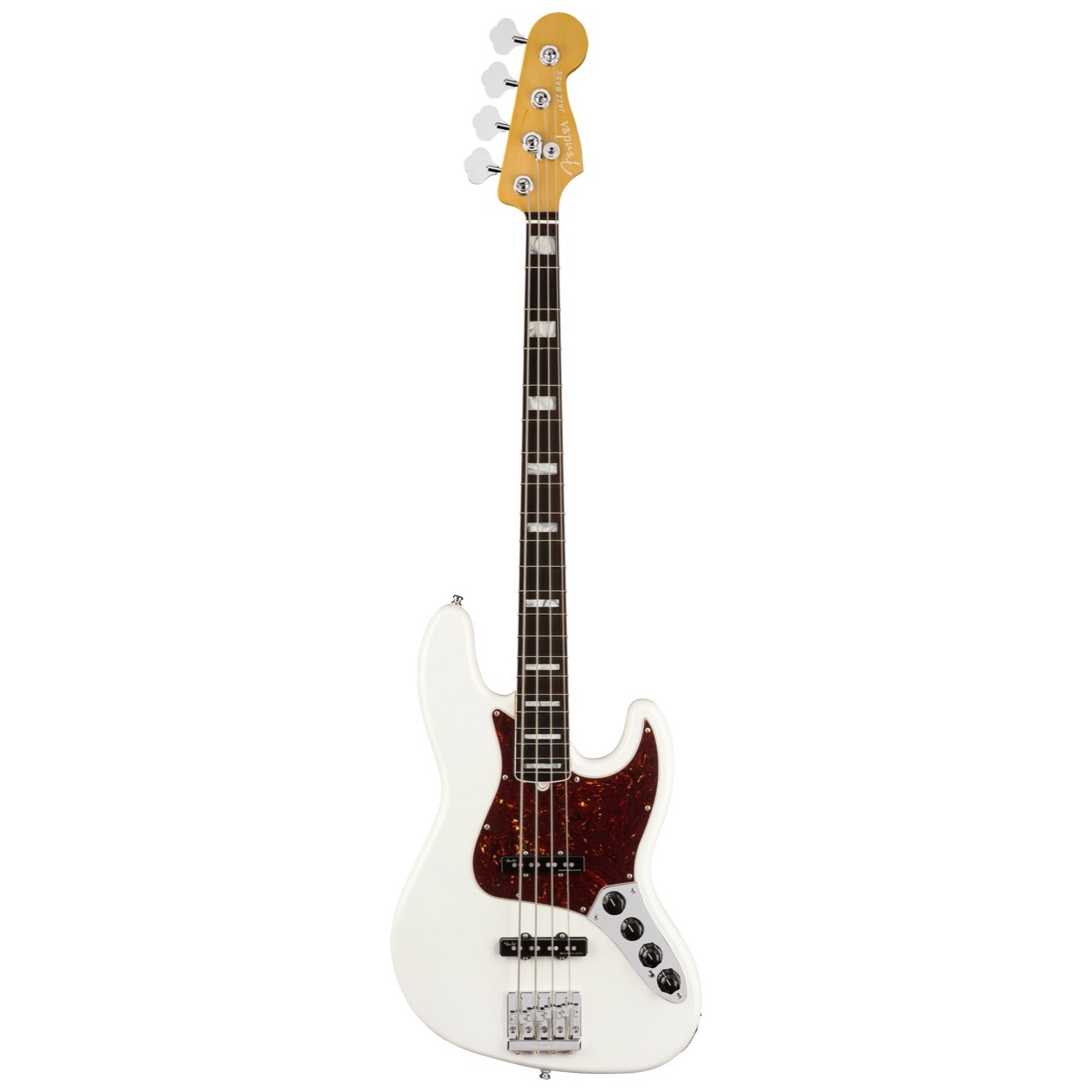 Fender American Ultra Jazz Bass, Rosewood Fingerboard, Arctic Pearl inclusief Fender Elite Molded Case