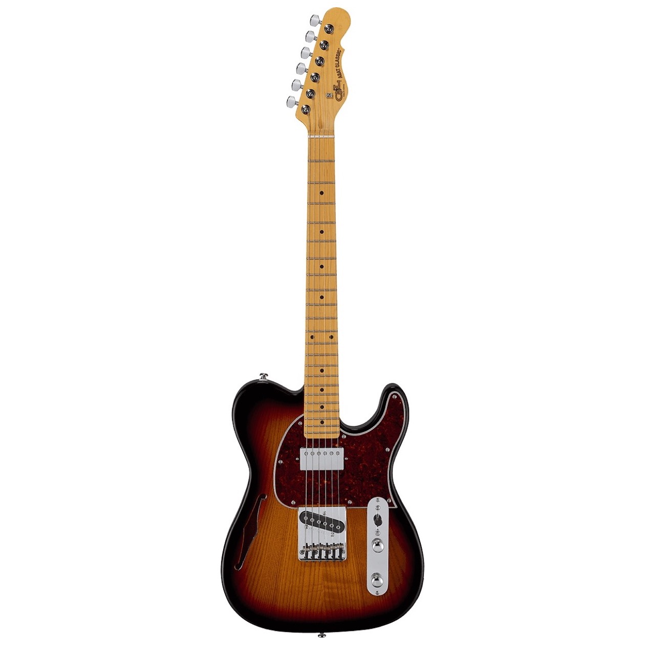 G&L Tribute ASAT Classic Bluesboy Semi Hollow, Swamp Ash top on Poplar, 3-Tone Sunburst Elektrische Gitaar