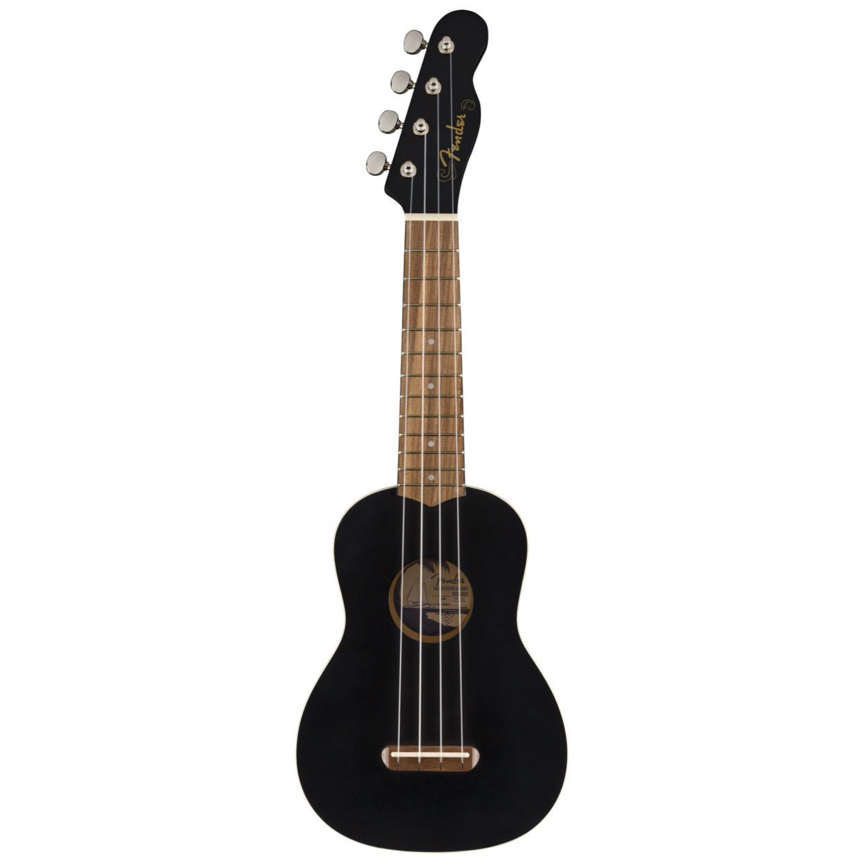 Fender Venice Soprano Ukelele, Walnut Fingerboard, Black