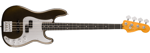 Fender American Ultra II Precision Bass, Ebony Fingerboard, Texas Tea inclusief Fender Deluxe Molded Case