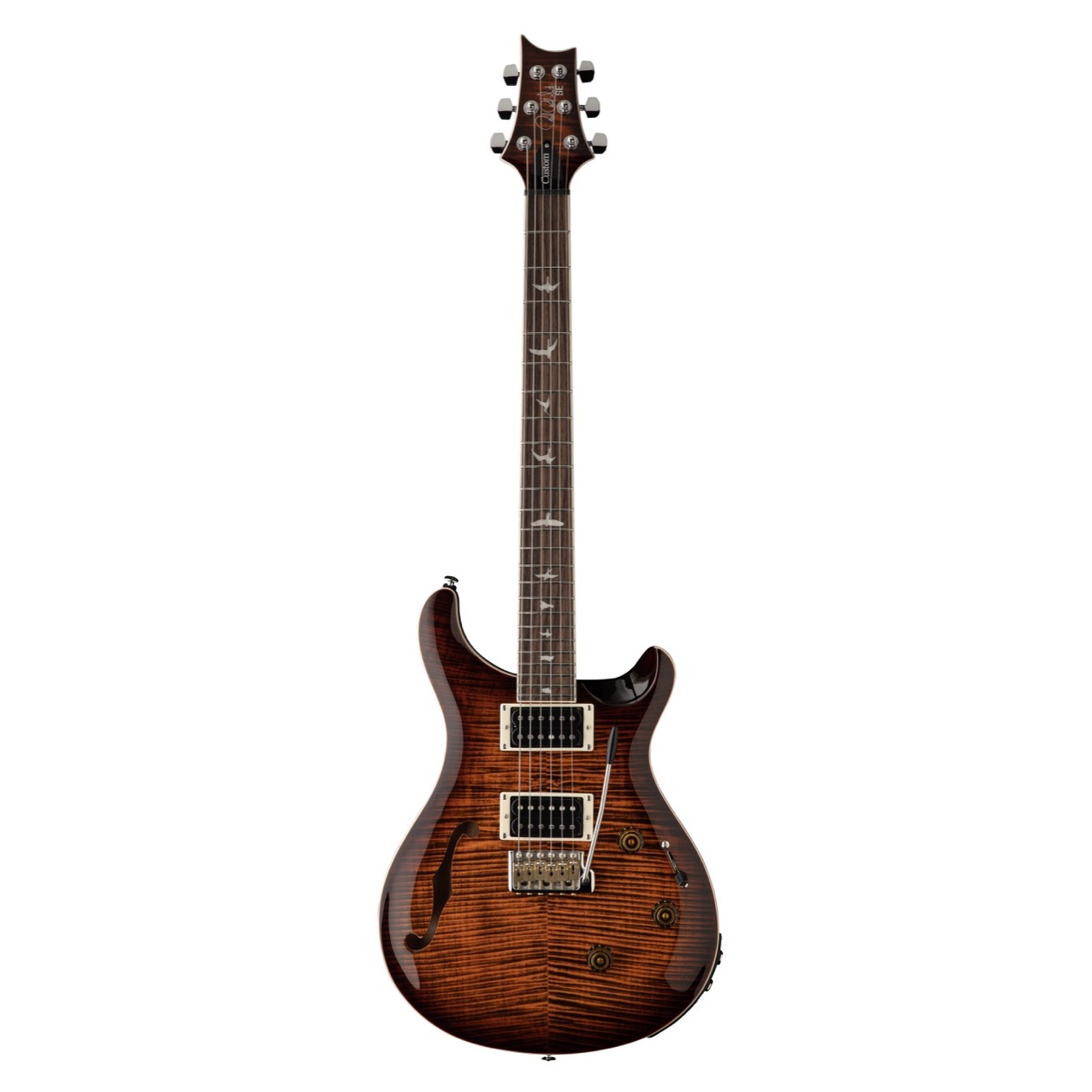 PRS SE Custom 24 Semi-Hollow Piezo Orange Tiger Smokeburst inclusief PRS Gig Bag NIEUW 2025 MODEL