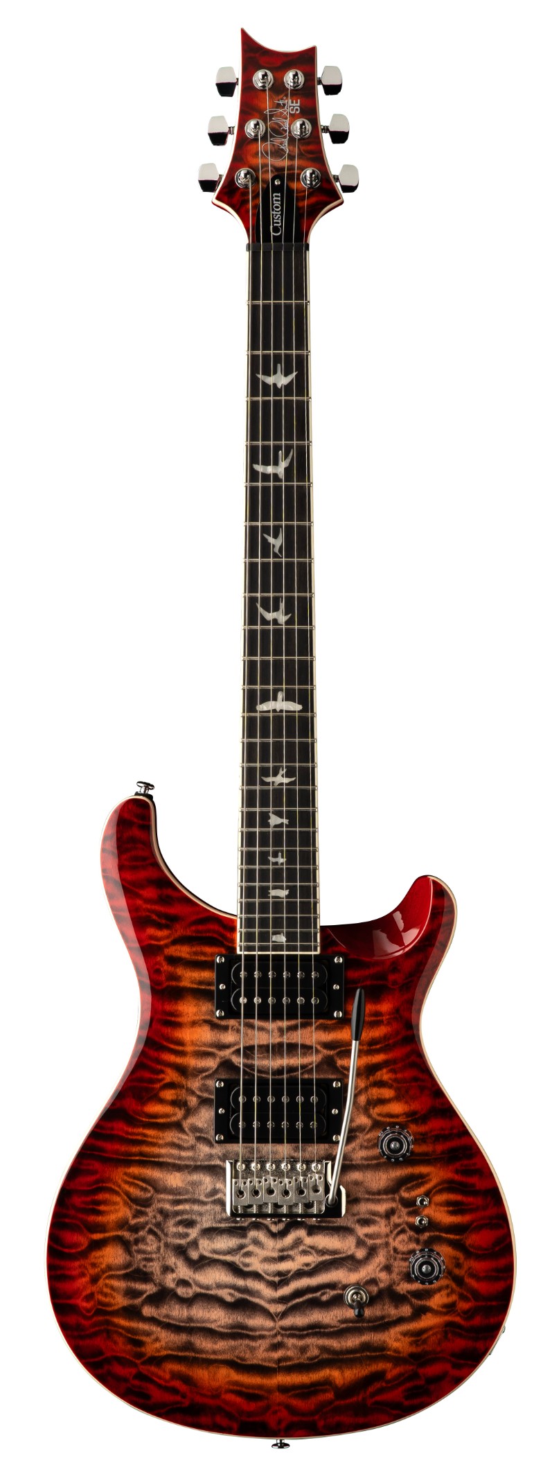 PRS SE Custom 24-08 Quilt Charcoal Cherry Burst Elektrische Gitaar inclusief Gig Bag NIEUW 2025 MODEL