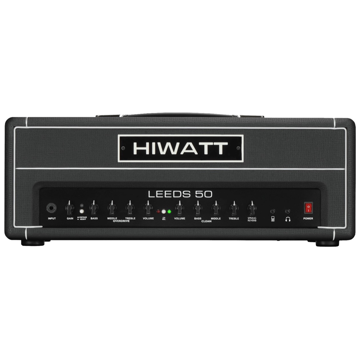 Hiwatt Leeds 50RH Head - 50W 2-Channel Head with Spring Reverb, NU DIRECT LEVERBAAR