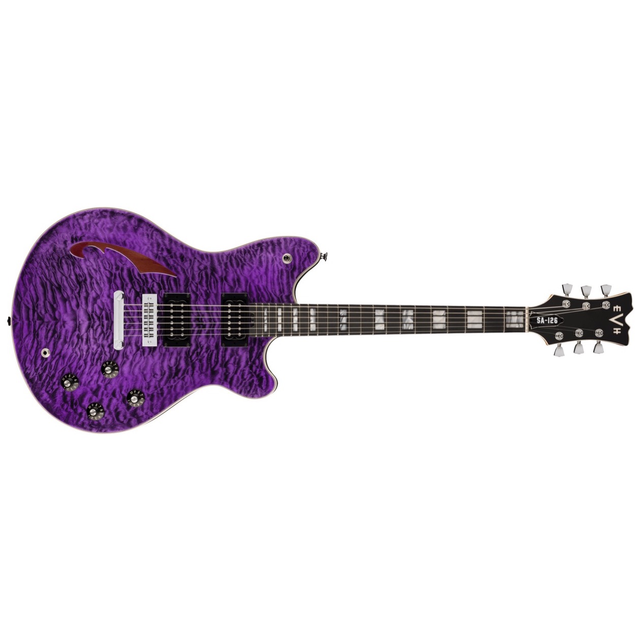 EVH SA 126 / SA126 Special, QM, Transparent Purple Model 5107726892 Inclusief Ivory Case Elektrische Gitaar