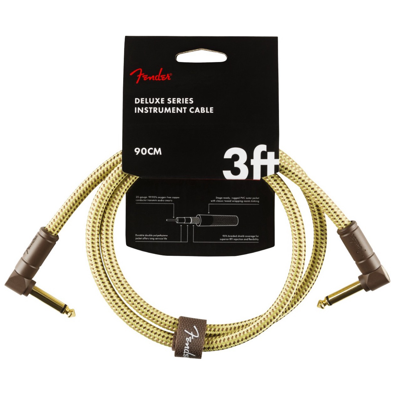 Fender Deluxe Series Instrument Kabel 0.9 meter / 90 centimeter Tweed Model 0990820098 Jack Haaks - Jack Haaks