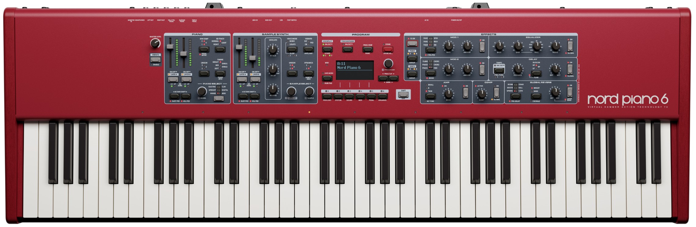Nord Piano 6 - 73 NIEUW 2025 MODEL 73 gewogen toetsen