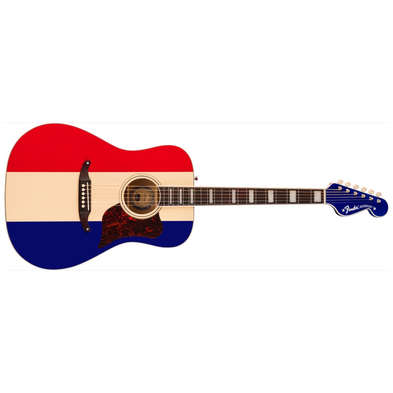 Fender Buck Owens Kingman with Custom Hardshell Case, Red White and Blue Model 0971712398 Electro Western Gitaar