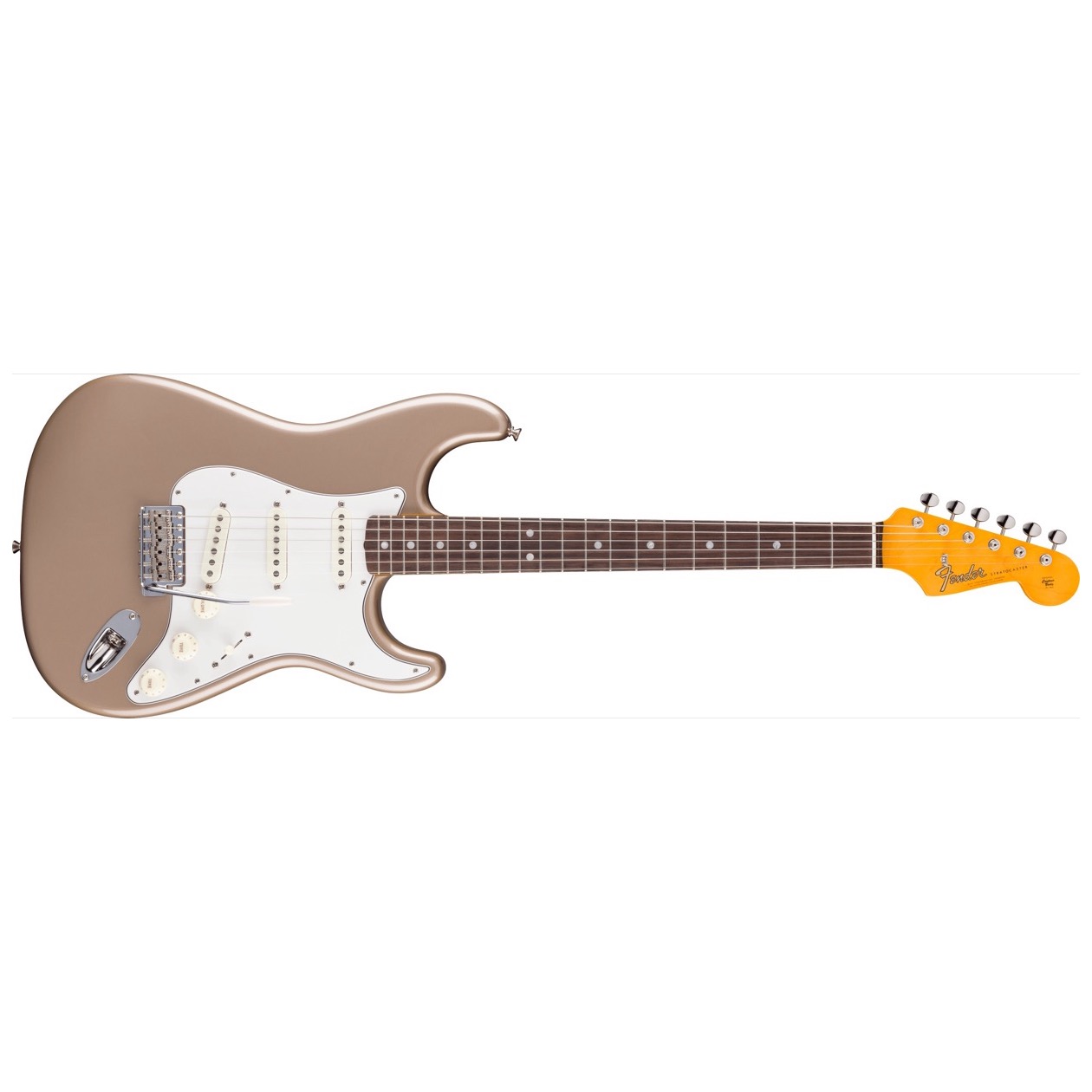 Fender American Vintage II 1965 Stratocaster, Round Laminated Rosewood Fingerboard, Shoreline Gold Model 0110280844 Inclusief Luxe Case Vintage-Style Black (Orange Interior)
